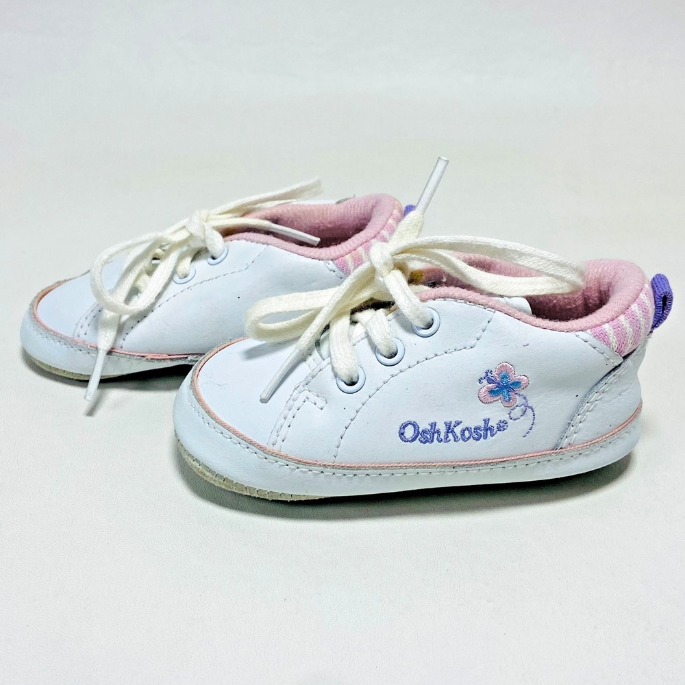 VTG Oshkosh B'gosh Baby Butterfly Crib Shoes Sz 0 Girls Sneakers Newborn 80s 90s